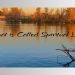 A calm river reflects golden autumn trees under a soft evening sky, with a branch resting in the water. The text overlay reads, “What is Called Spiritual Life?”
