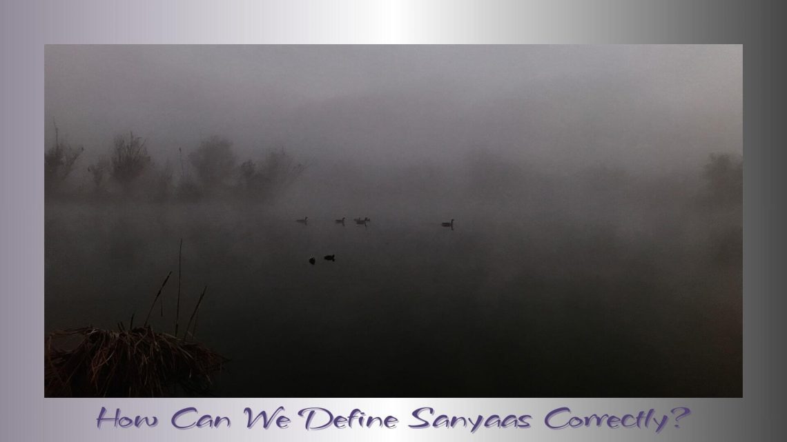 A mist-covered lake at dawn with faint silhouettes of trees in the background and a few ducks gliding quietly across the water.