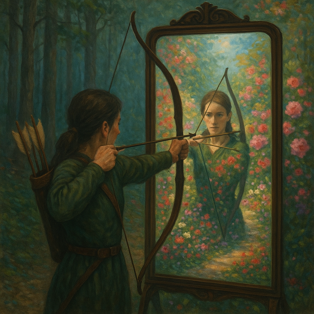 20250923 1755 archer's dual reflection simple compose 01k5wkdrjcff6a1d4jmmtwhgs1
